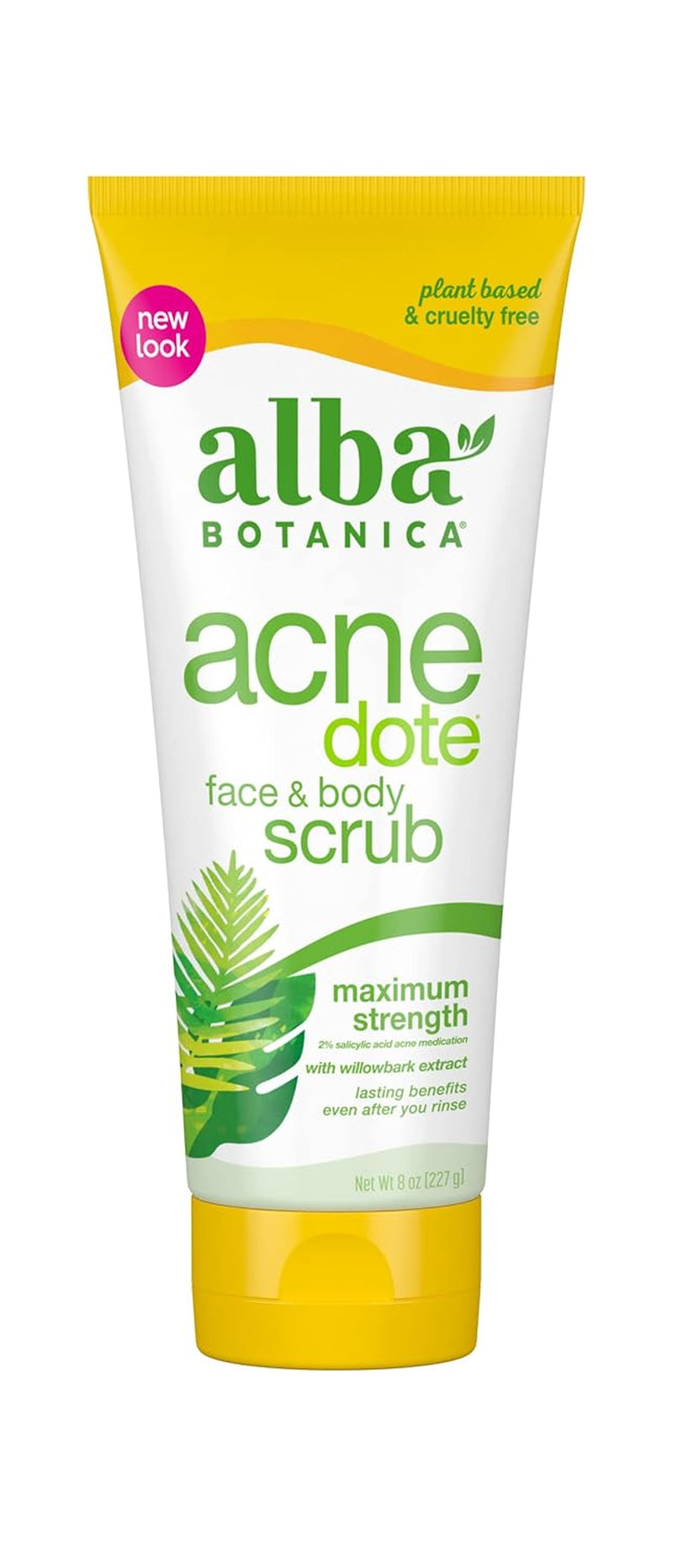 Acnedote Maximum Strength Face & Body Scrub for Acne Treatment, Blackhead Scrub, 8 Oz